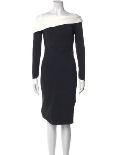 Pre-owned Chiara Boni Off-the-shoulder Knee-length Dress In Blue