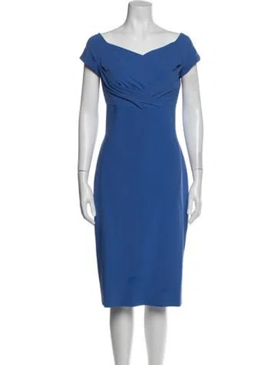 Pre-owned Chiara Boni Off-the-shoulder Knee-length Dress In Blue