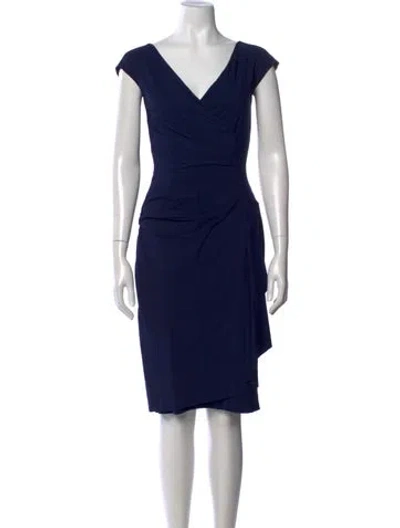 Pre-owned Chiara Boni Off-the-shoulder Knee-length Dress In Blue