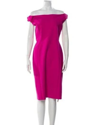 Pre-owned Chiara Boni Off-the-shoulder Knee-length Dress In Pink