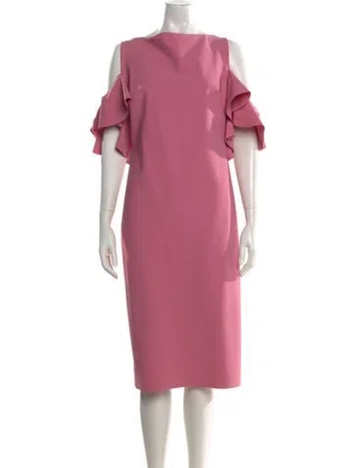Pre-owned Chiara Boni Off-the-shoulder Knee-length Dress In Pink