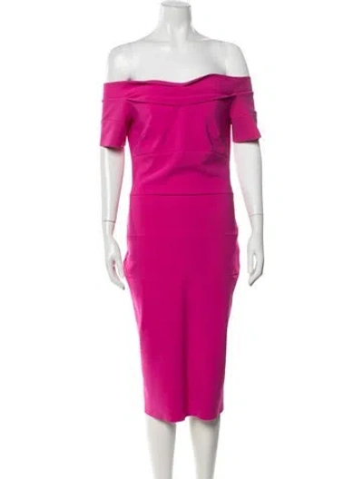 Pre-owned Chiara Boni Off-the-shoulder Knee-length Dress In Pink