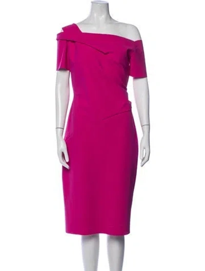 Pre-owned Chiara Boni Off-the-shoulder Knee-length Dress In Pink