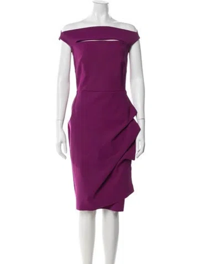 Pre-owned Chiara Boni Off-the-shoulder Knee-length Dress In Purple