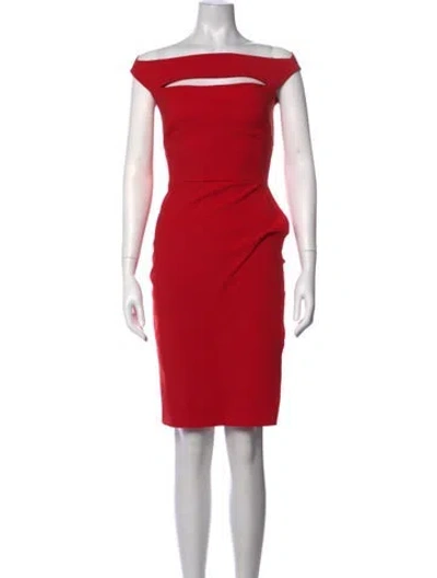 Pre-owned Chiara Boni Off-the-shoulder Knee-length Dress In Red