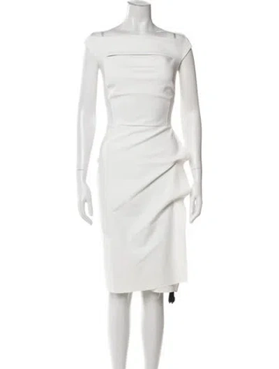Pre-owned Chiara Boni Off-the-shoulder Knee-length Dress W/ Tags In Neutrals