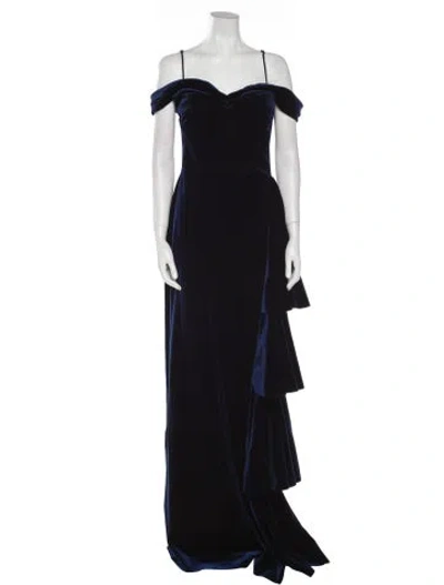 Pre-owned Chiara Boni Off-the-shoulder Long Dress In Black