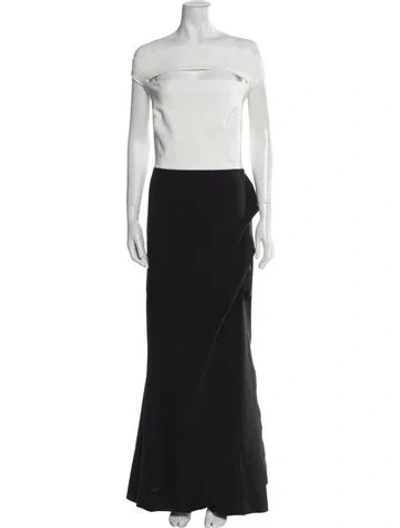 Pre-owned Chiara Boni Off-the-shoulder Long Dress In Black