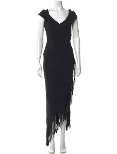 Pre-owned Chiara Boni Off-the-shoulder Long Dress In Black