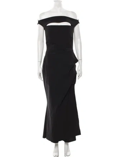 Pre-owned Chiara Boni Off-the-shoulder Long Dress In Black