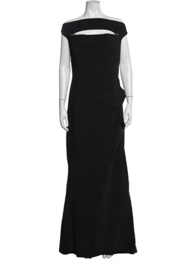 Pre-owned Chiara Boni Off-the-shoulder Long Dress In Black