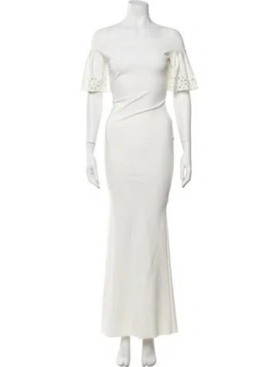 Pre-owned Chiara Boni Off-the-shoulder Long Dress In White