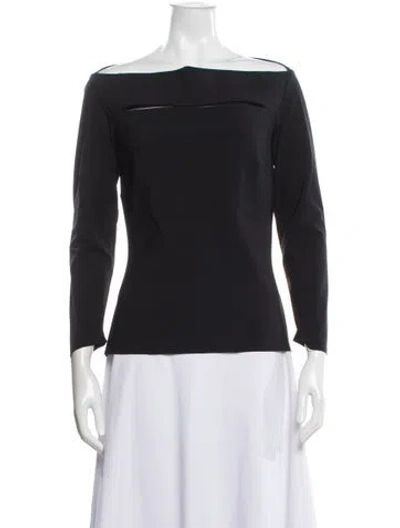 Pre-owned Chiara Boni Off-the-shoulder Long Sleeve Top In Black