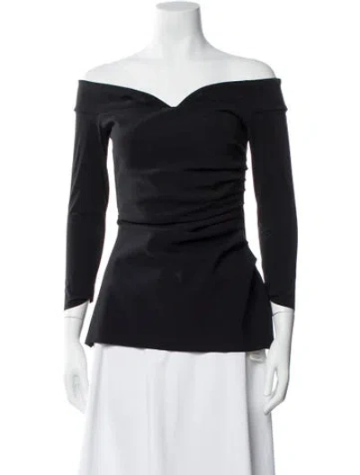 Pre-owned Chiara Boni Off-the-shoulder Long Sleeve Top In Black