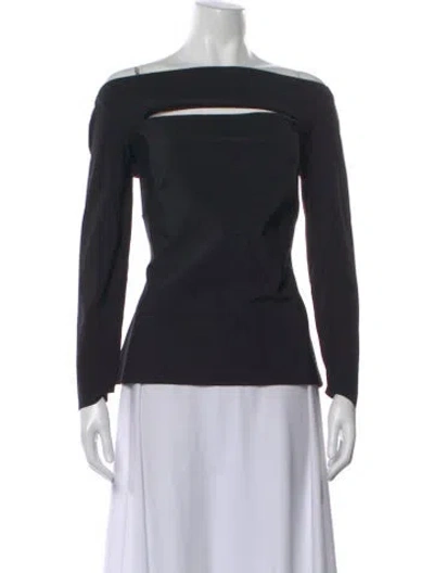 Pre-owned Chiara Boni Off-the-shoulder Long Sleeve Top In Black