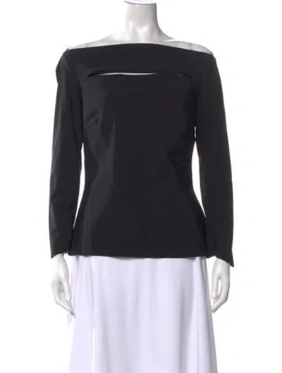 Pre-owned Chiara Boni Off-the-shoulder Long Sleeve Top In Black