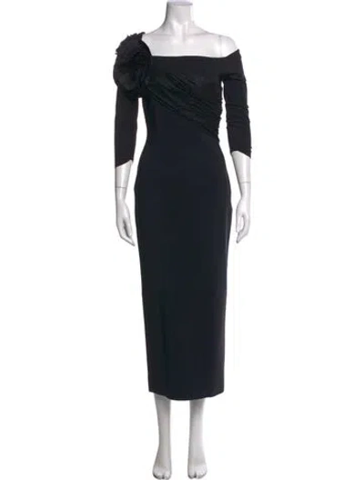 Pre-owned Chiara Boni Off-the-shoulder Midi Length Dress In Black