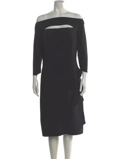 Pre-owned Chiara Boni Off-the-shoulder Midi Length Dress In Gray