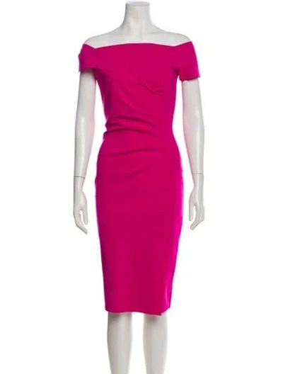 Pre-owned Chiara Boni Off-the-shoulder Midi Length Dress In Pink