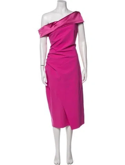 Pre-owned Chiara Boni Off-the-shoulder Midi Length Dress In Pink