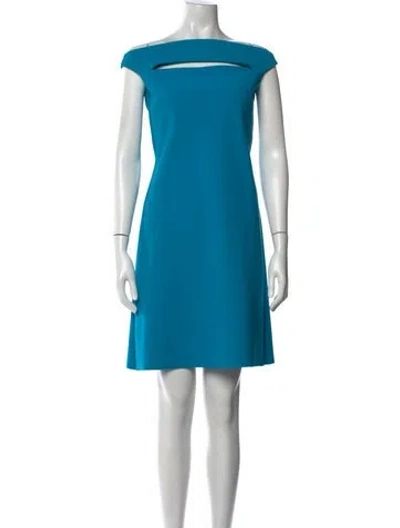 Pre-owned Chiara Boni Off-the-shoulder Mini Dress In Blue