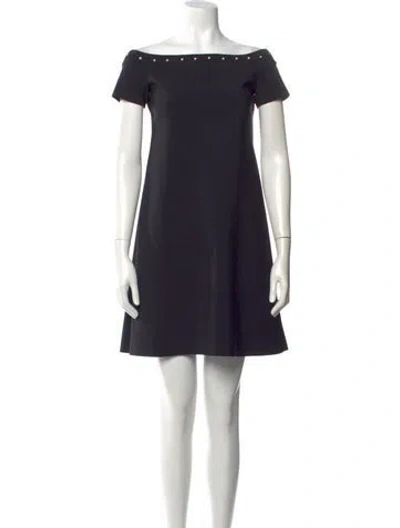 Pre-owned Chiara Boni Off-the-shoulder Mini Dress In Blue
