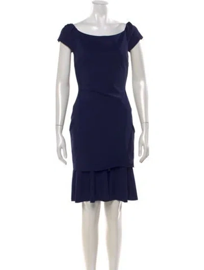 Pre-owned Chiara Boni Off-the-shoulder Mini Dress In Blue