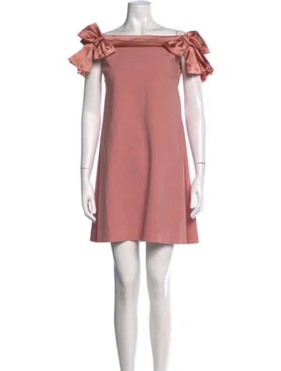 Pre-owned Chiara Boni Off-the-shoulder Mini Dress In Pink