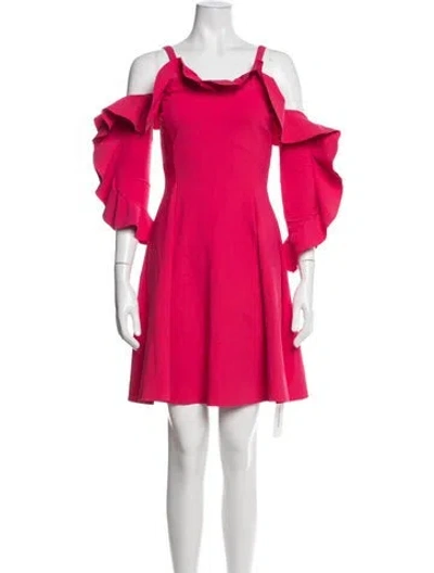 Pre-owned Chiara Boni Off-the-shoulder Mini Dress In Pink