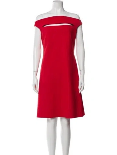 Pre-owned Chiara Boni Off-the-shoulder Mini Dress In Red