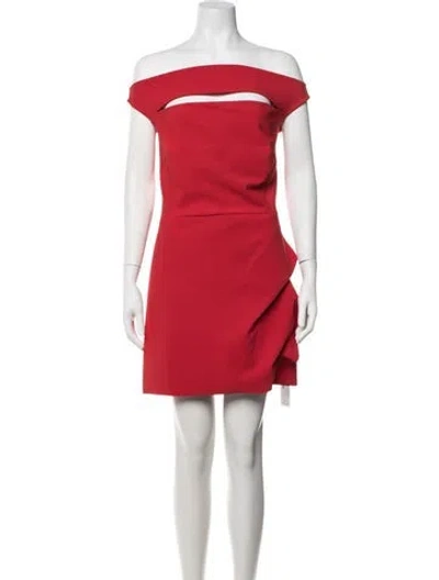 Pre-owned Chiara Boni Off-the-shoulder Mini Dress In Red