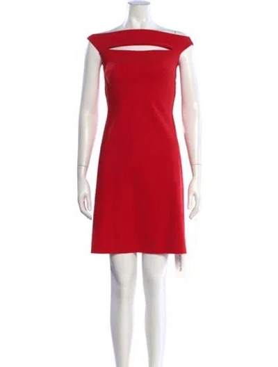 Pre-owned Chiara Boni Off-the-shoulder Mini Dress W/ Tags In Red