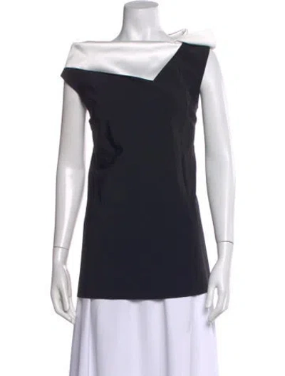 Pre-owned Chiara Boni Off-the-shoulder Sleeveless Top In Black