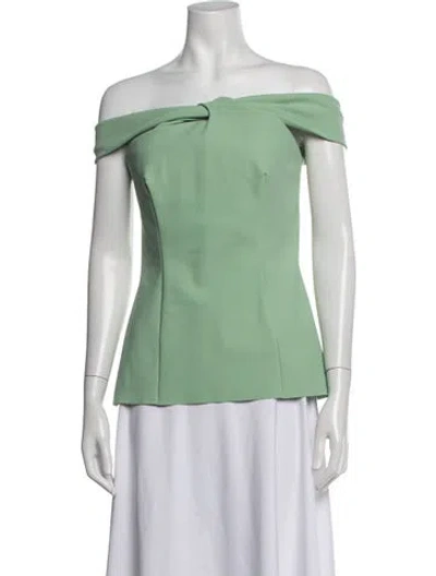 Pre-owned Chiara Boni Off-the-shoulder Sleeveless Top In Green