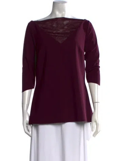 Pre-owned Chiara Boni Off-the-shoulder Three-quarter Sleeve Top In Purple