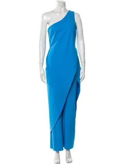 Pre-owned Chiara Boni One-shoulder Jumpsuit In Blue