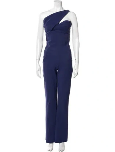 Pre-owned Chiara Boni One-shoulder Jumpsuit In Blue