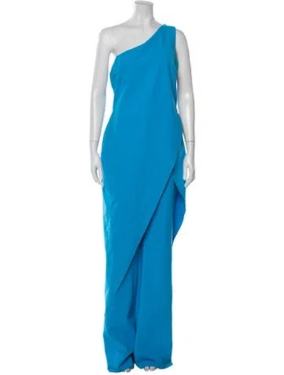 Pre-owned Chiara Boni One-shoulder Jumpsuit In Blue