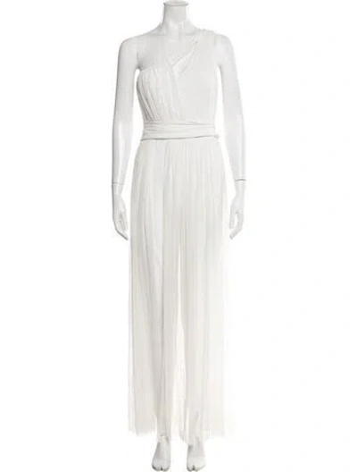 Pre-owned Chiara Boni One-shoulder Jumpsuit In White