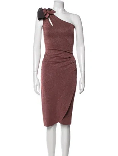 Pre-owned Chiara Boni One-shoulder Knee-length Dress In Burgundy