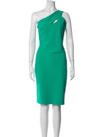 Pre-owned Chiara Boni One-shoulder Knee-length Dress In Green