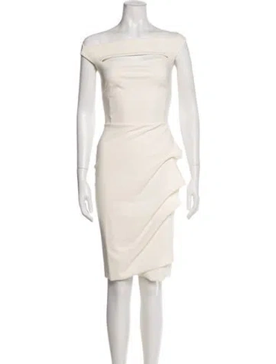 Pre-owned Chiara Boni One-shoulder Knee-length Dress In Neutral