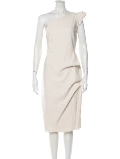 Pre-owned Chiara Boni One-shoulder Knee-length Dress In Neutral