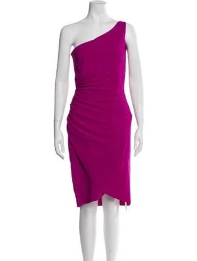 Pre-owned Chiara Boni One-shoulder Knee-length Dress In Purple