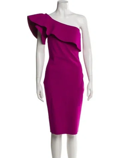 Pre-owned Chiara Boni One-shoulder Knee-length Dress In Purple