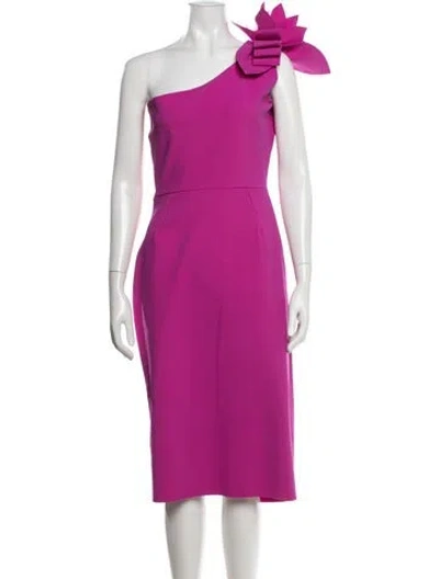 Pre-owned Chiara Boni One-shoulder Knee-length Dress In Purple