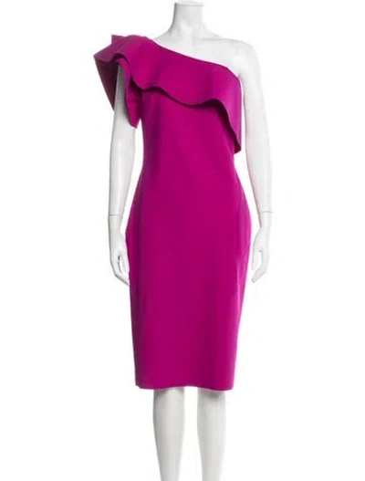 Pre-owned Chiara Boni One-shoulder Knee-length Dress In Purple