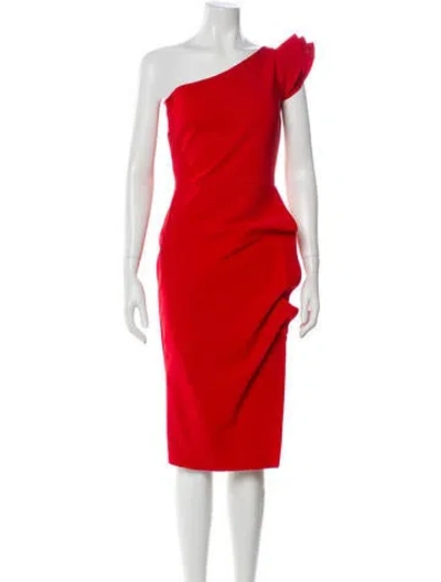 Pre-owned Chiara Boni One-shoulder Knee-length Dress In Red