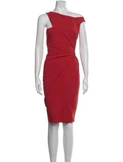 Pre-owned Chiara Boni One-shoulder Knee-length Dress In Red
