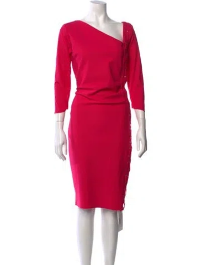 Pre-owned Chiara Boni One-shoulder Knee-length Dress In Red